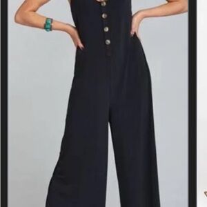 Show Me Your MuMu Black Button-Front Jumpsuit